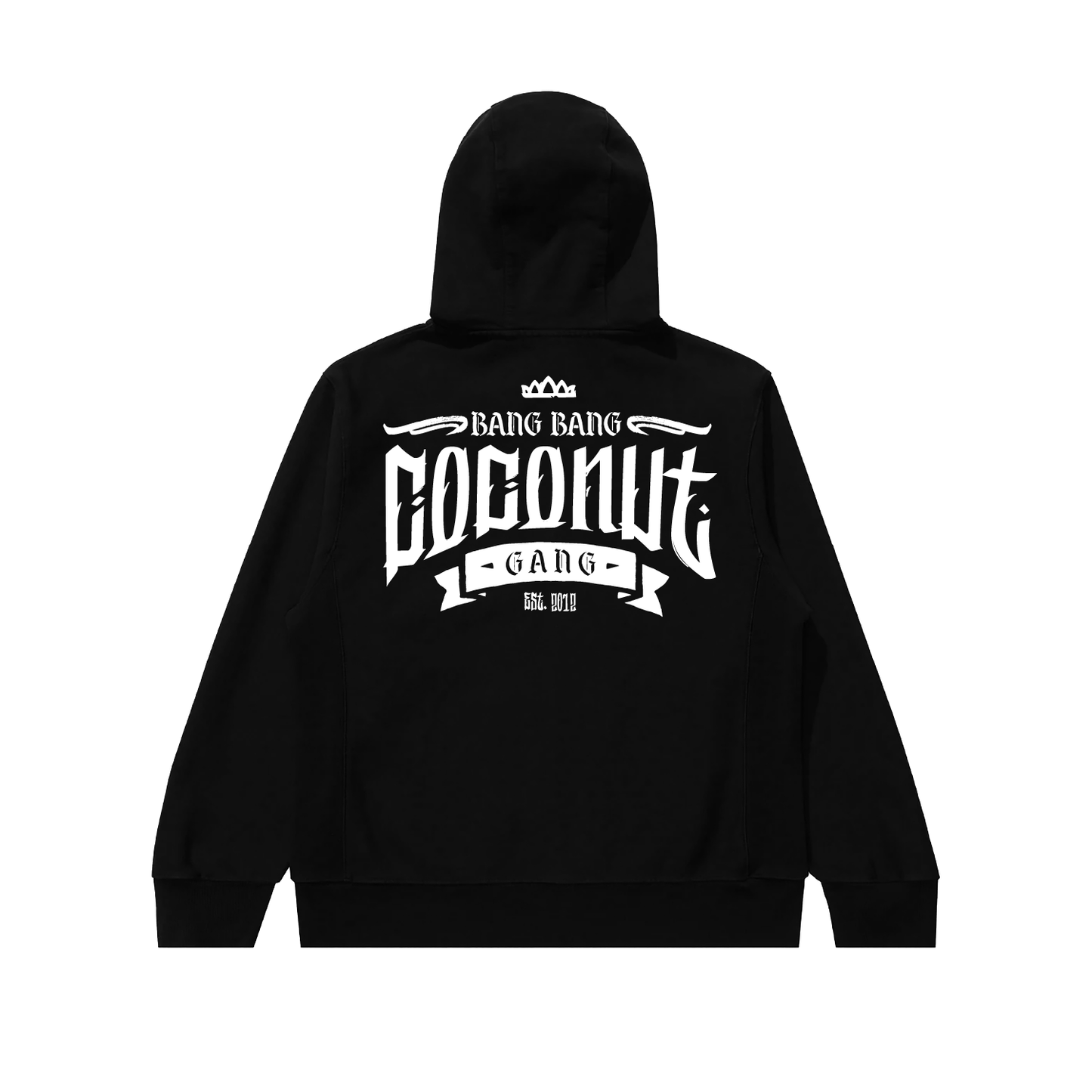 BangBang Coconut Gang Zip Up Hoodie - White w/ Black