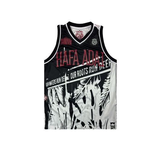 Hafa Adai Laurel Mesh Tank - OG Beginnings -Black w/ Red