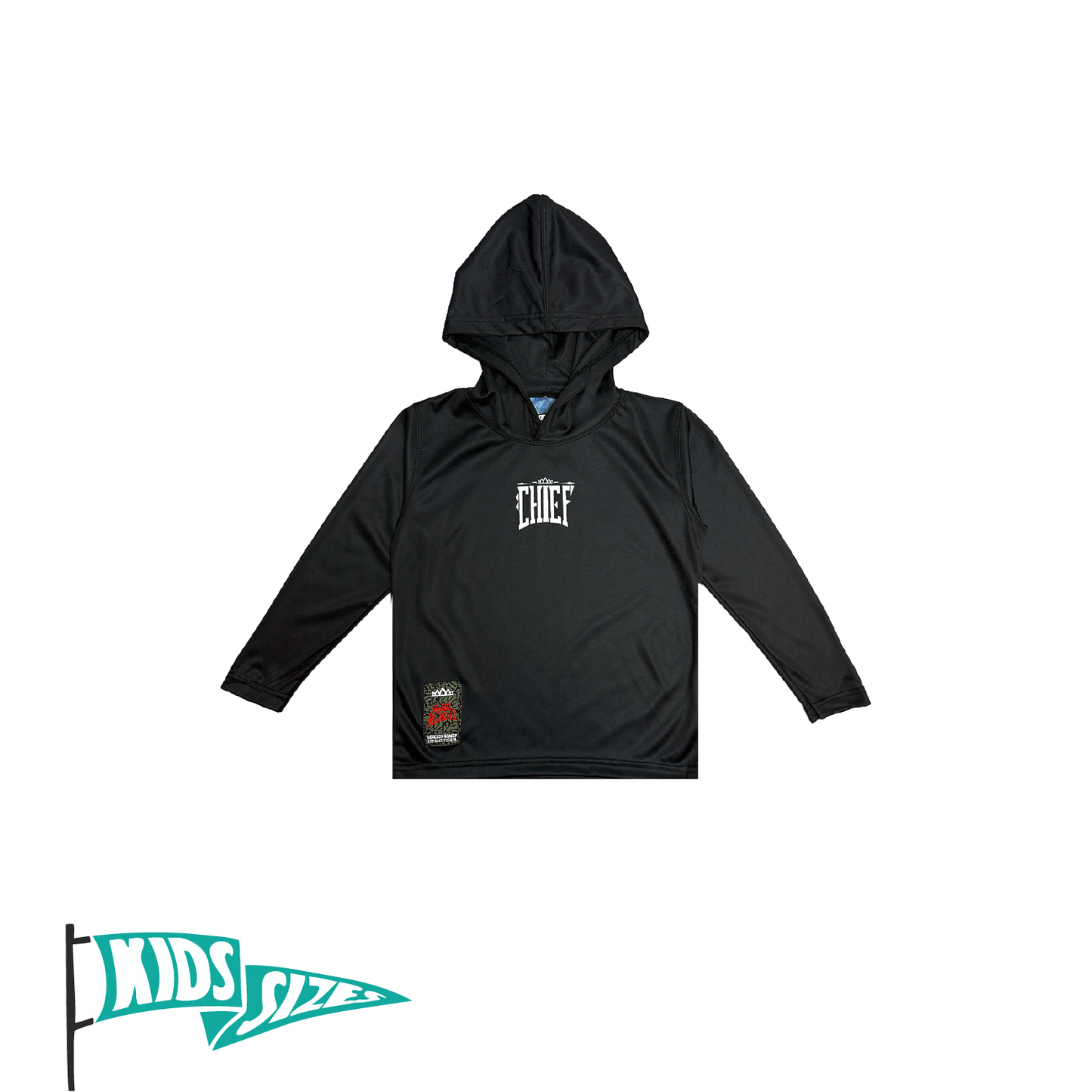 Chief Legends Youth Drifit L/S Hoodie- Black