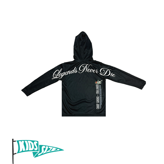 Chief Legends Youth Drifit L/S Hoodie- Black