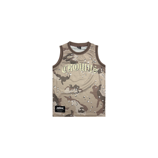 Gothic Logo Jersey Tank - Desert Camo