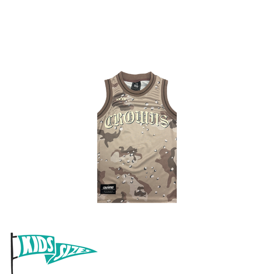 Gothic Logo Jersey Youth Tank - Desert Camo