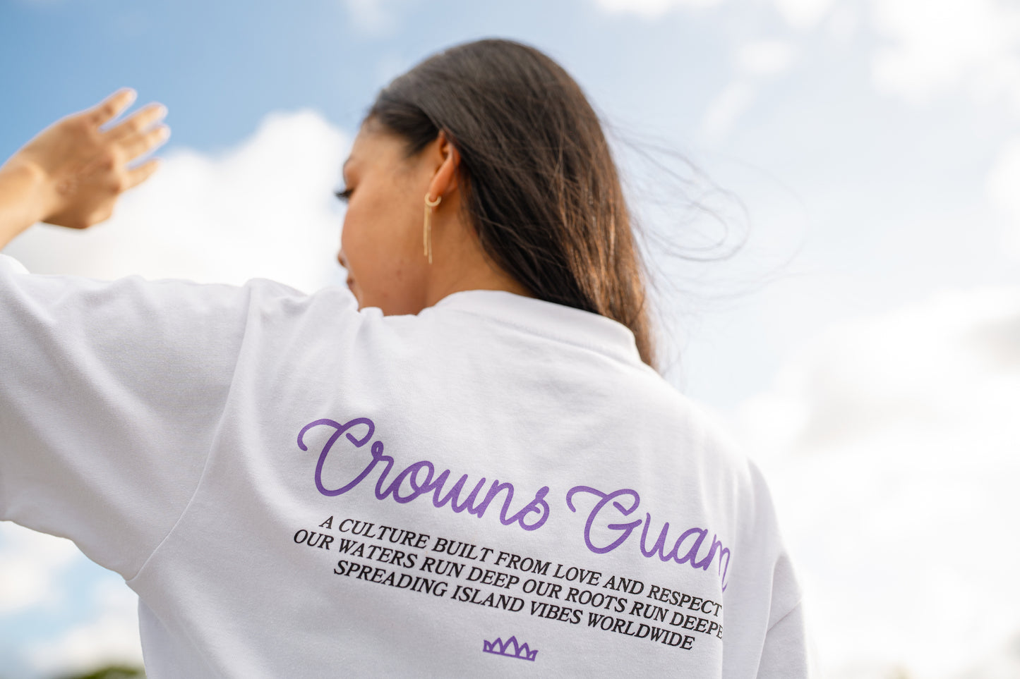 Script Tee - White w/ Lavender