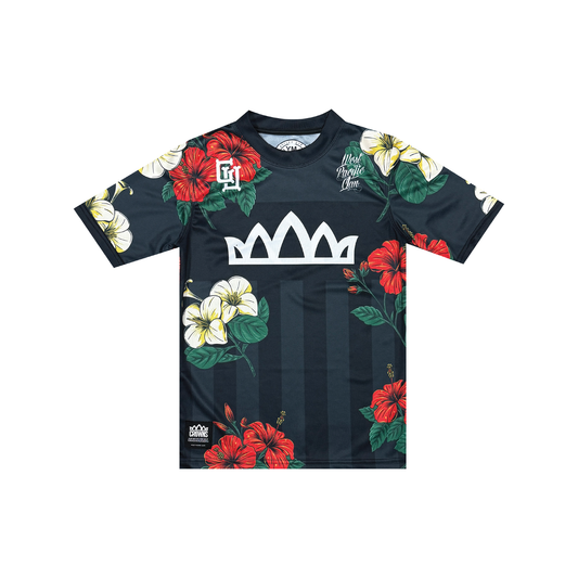 Solo Logo Kid's Soccer Jersey - Bloomcore on Charcoal