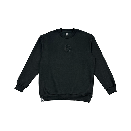 Crowned Laurel Fleece Crewneck - Black