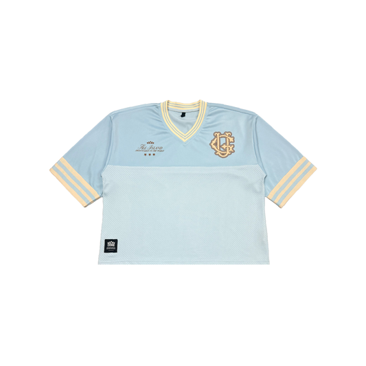 Varsity Logo Football Jersey- SkyBlue w/ Cream
