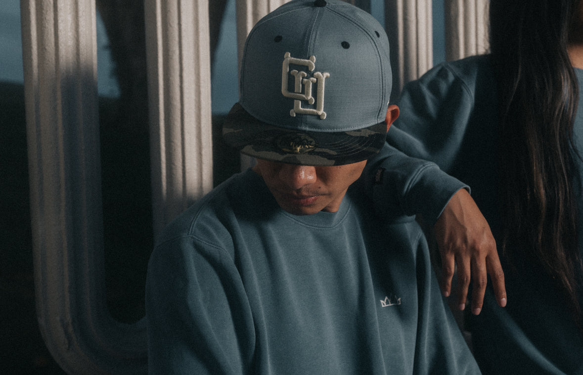 GU Bones Snapback - Slate Blue w/ Camo Brim