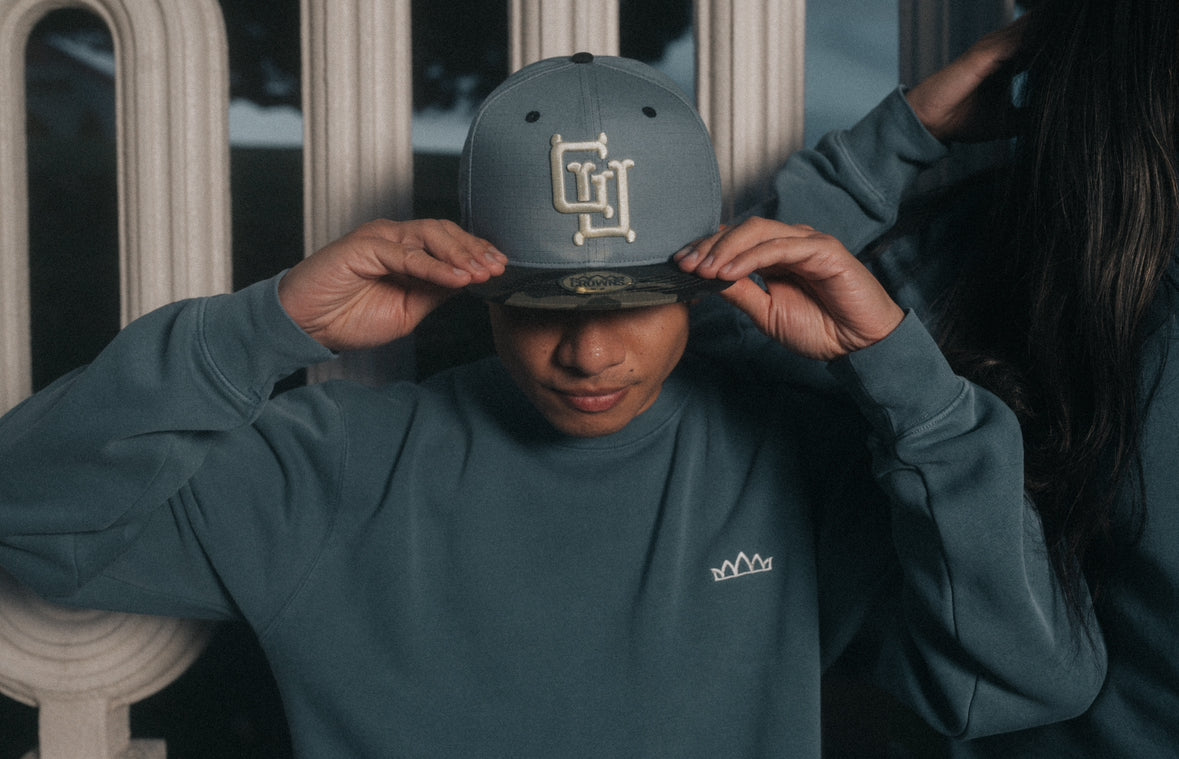 GU Bones Snapback - Slate Blue w/ Camo Brim