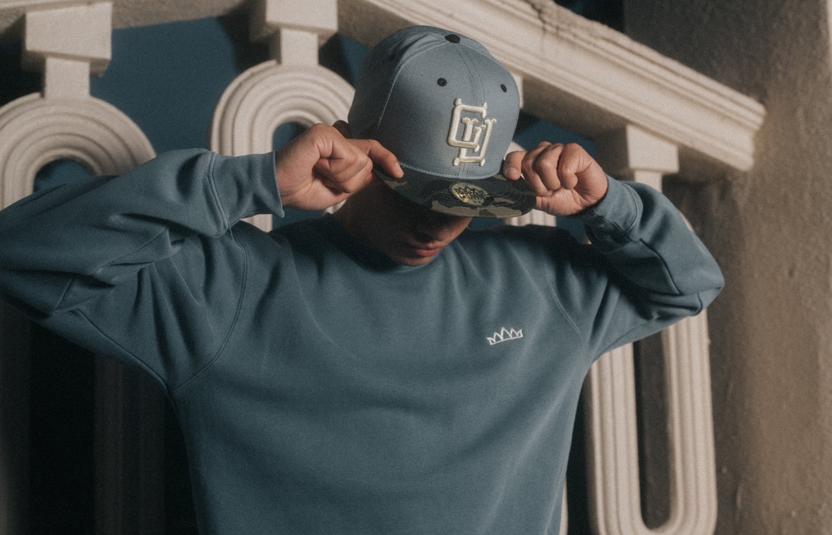 GU Bones Snapback - Slate Blue w/ Camo Brim