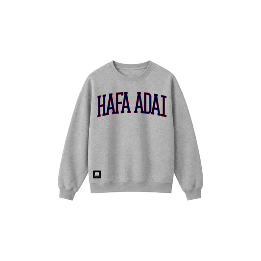 Hafa Adai Fleece Crewneck - Heather Grey w/ Red