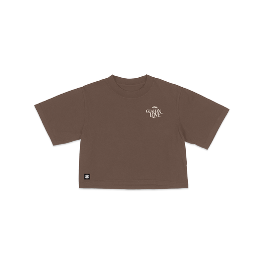 From Guam With Love Cropped Tee - Chocolate
