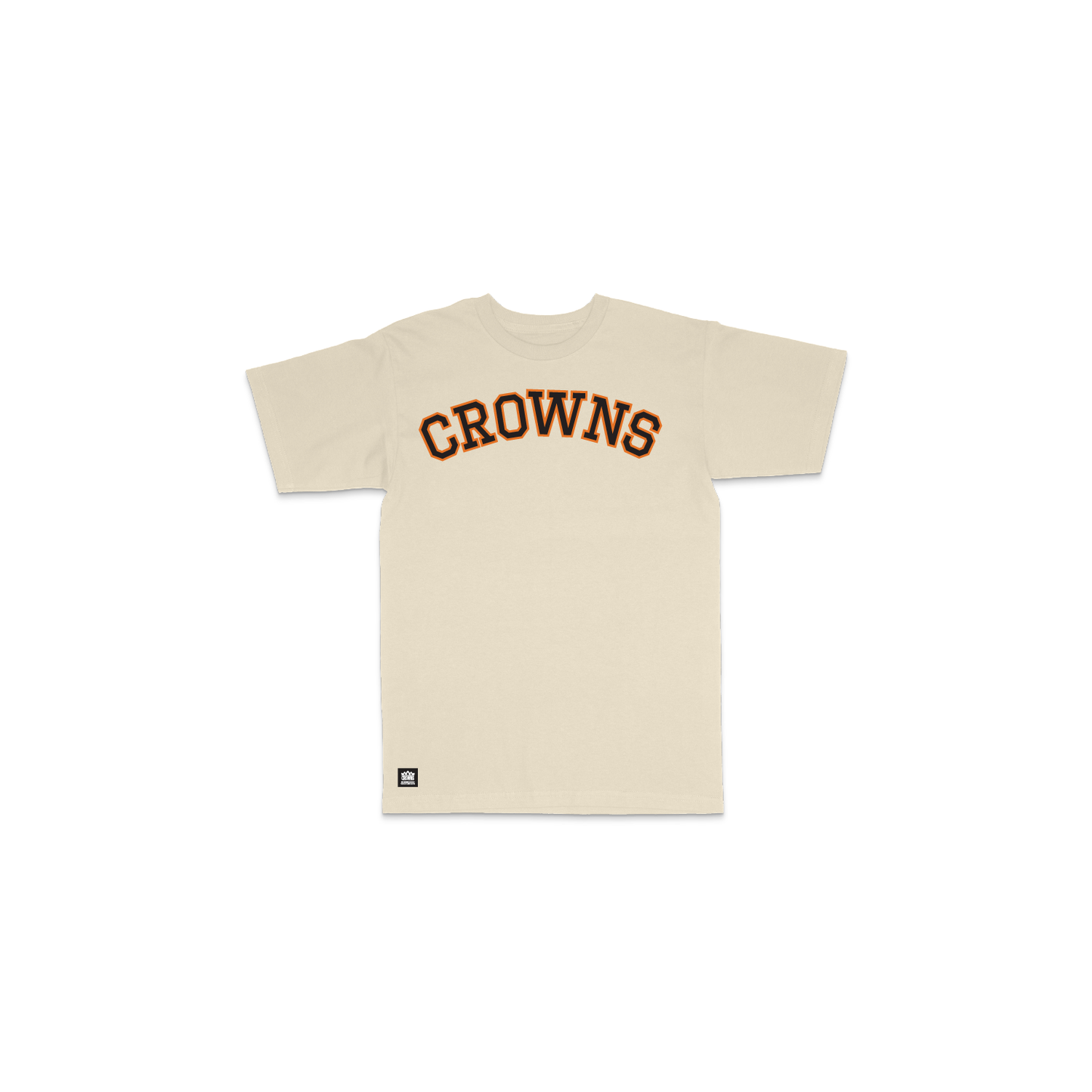 Crowns Collegiate Tee - Cream w/ Orange
