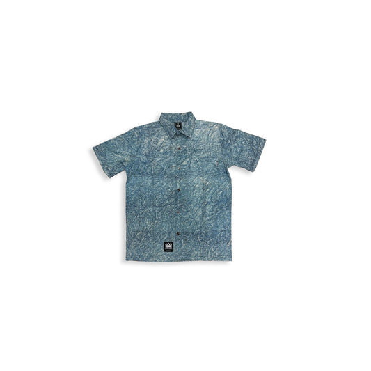 Kodda Niyok Button Up - Asút (Blue w/ Cream)