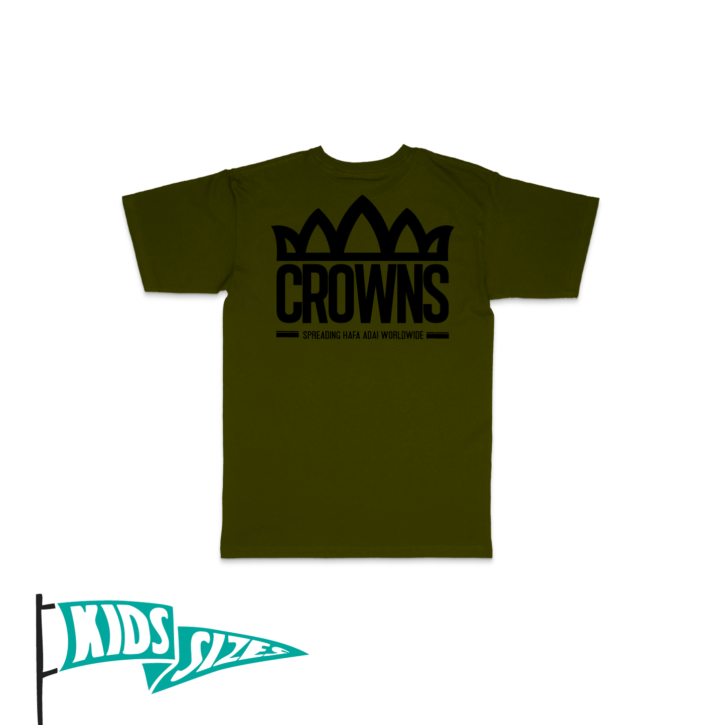 Standard Logo Youth Tee - Black on Olive