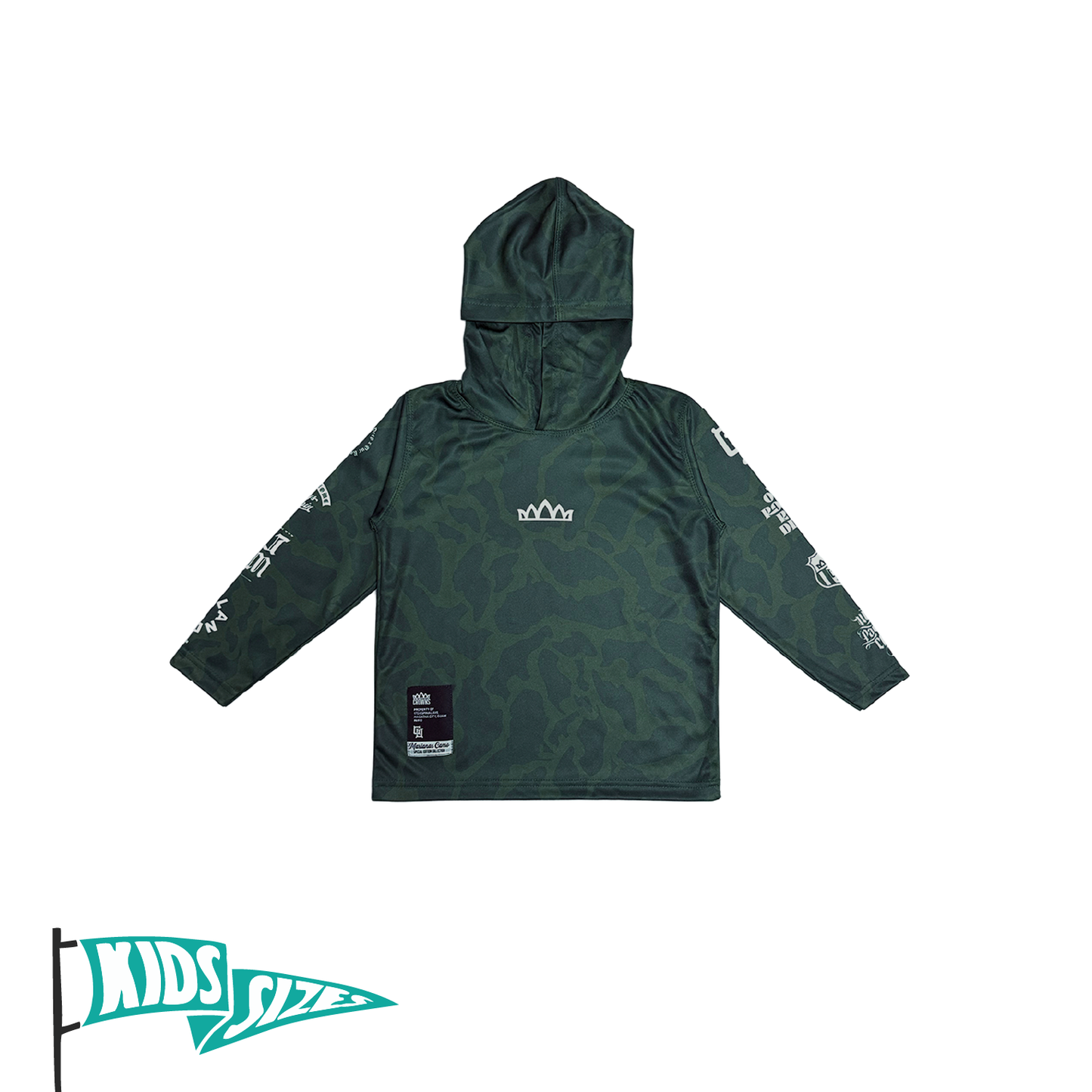Standard Logo Drifit L/S Youth Hoodie - Marianas Camo (Hunter Green)