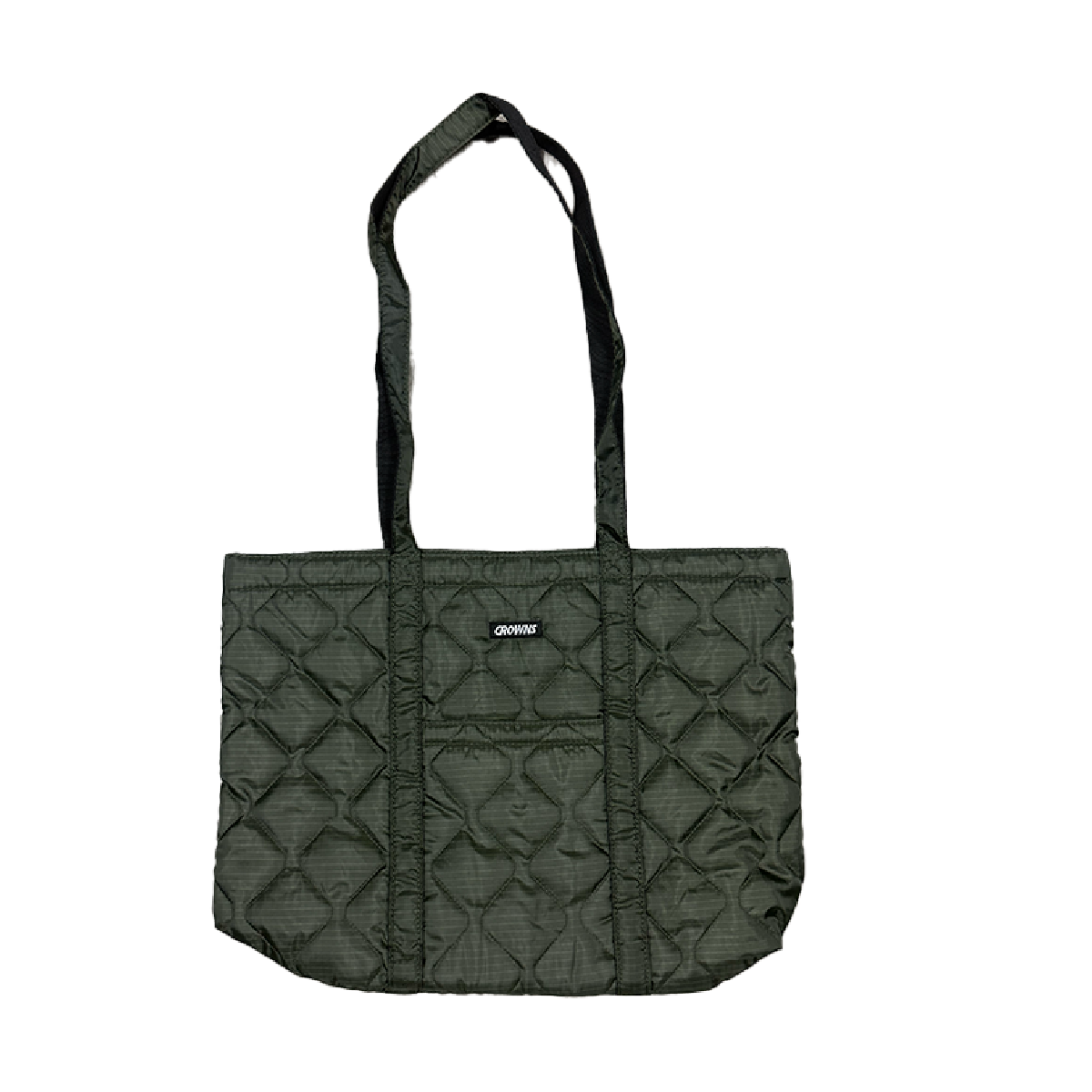 Logo Patch Quilted Tote- Military Green