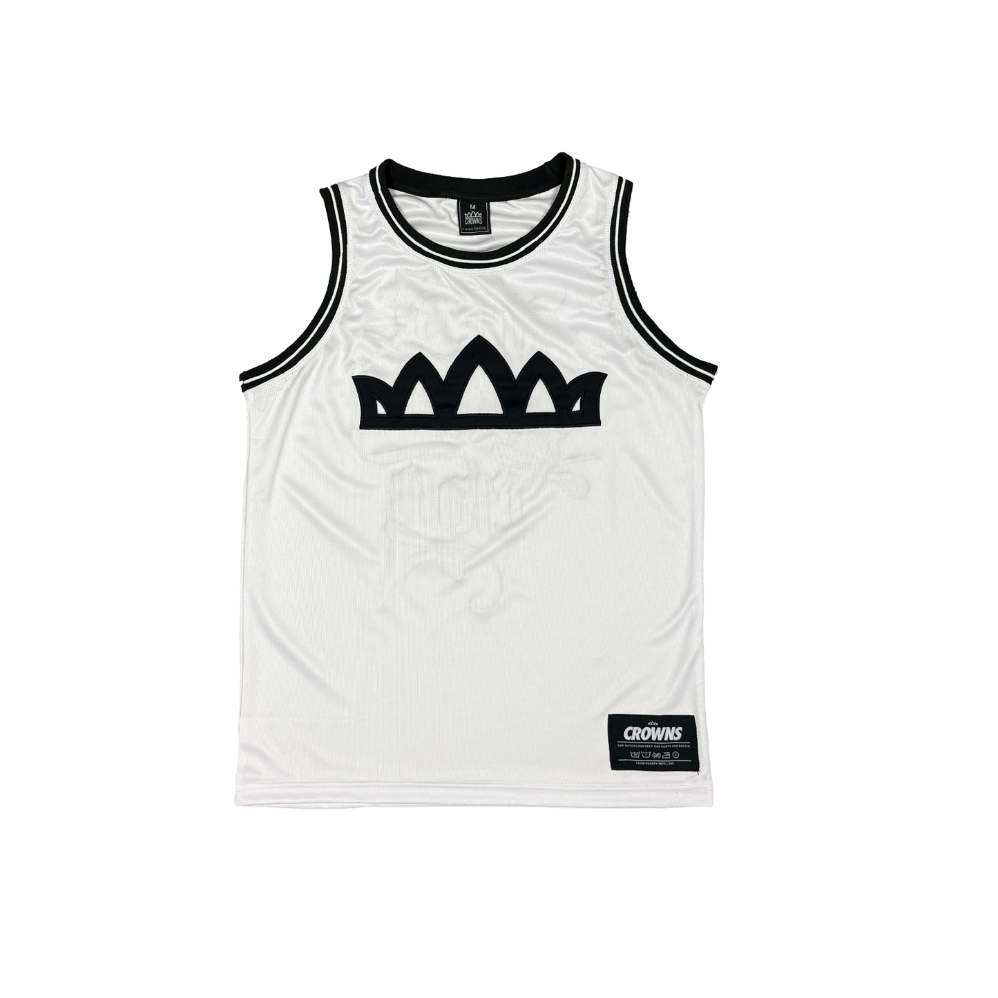 Solo Logo Mesh Kids Jersey Tank - Black on White