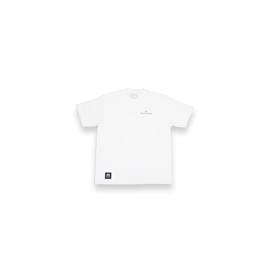Script Tee - White w/ Lavender