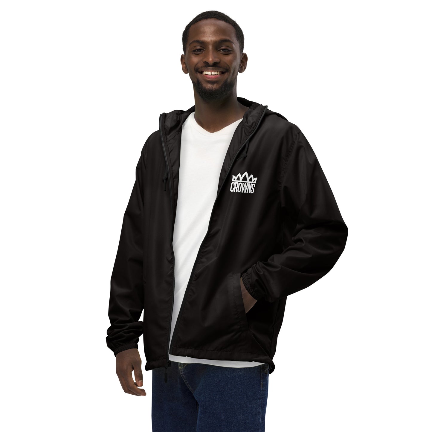 Logo lightweight zipup windbreaker: Blk (Made to Order)