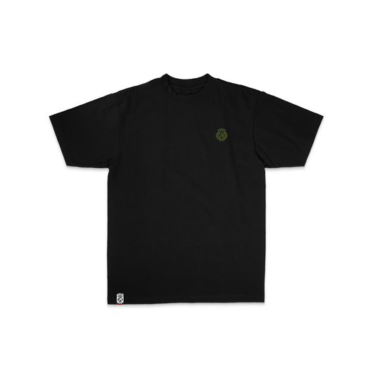 Crowned Laurel Premium Tee- Olive on Black