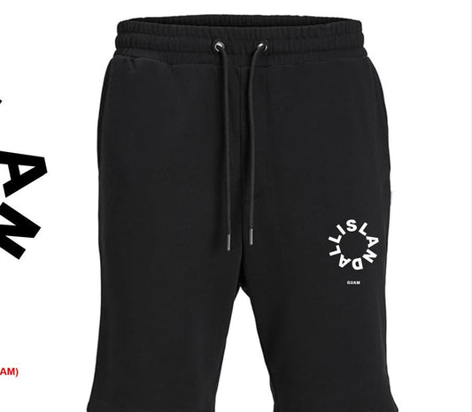 All Island  Fleece Shorties - White on Black