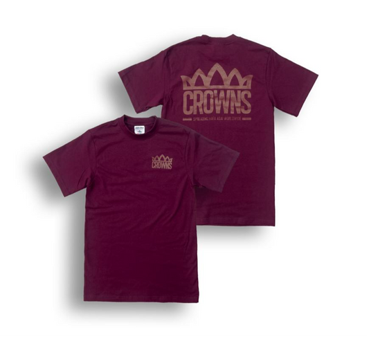 Standard Logo Tee - Maroon on Burgundy