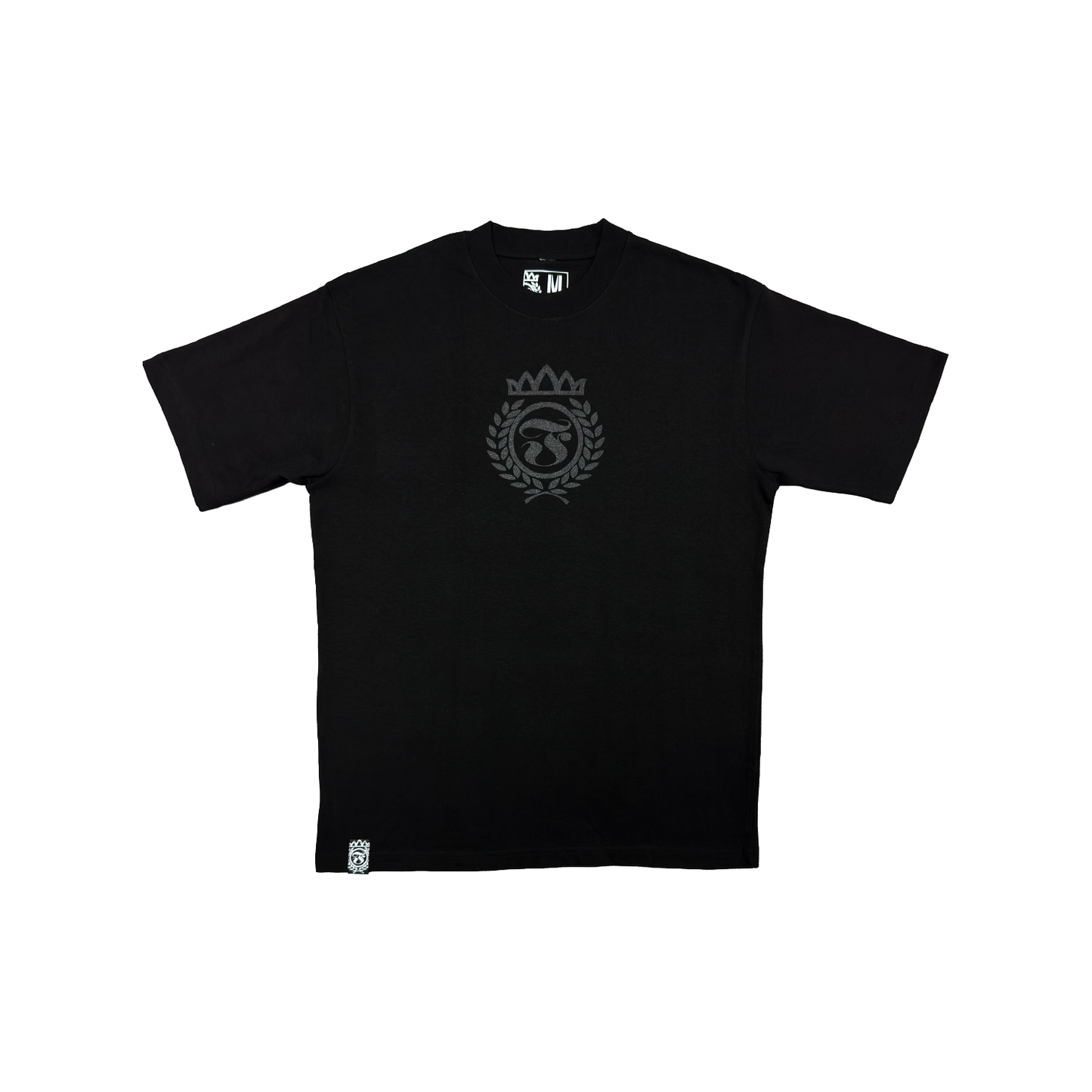 Crowned Laurel Tee- Black on Black