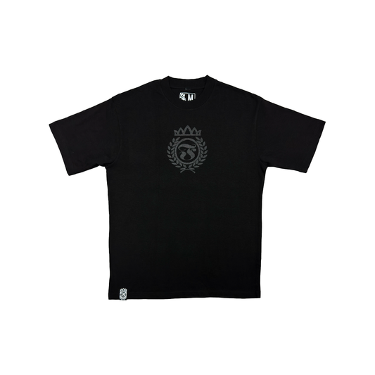Crowned Laurel Tee- Black on Black