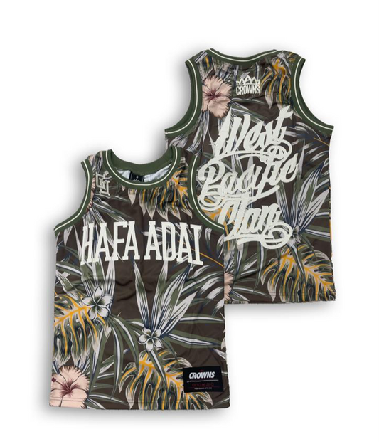 Hafa Adai Kids  Mesh Tank - Dark Tropical Bark