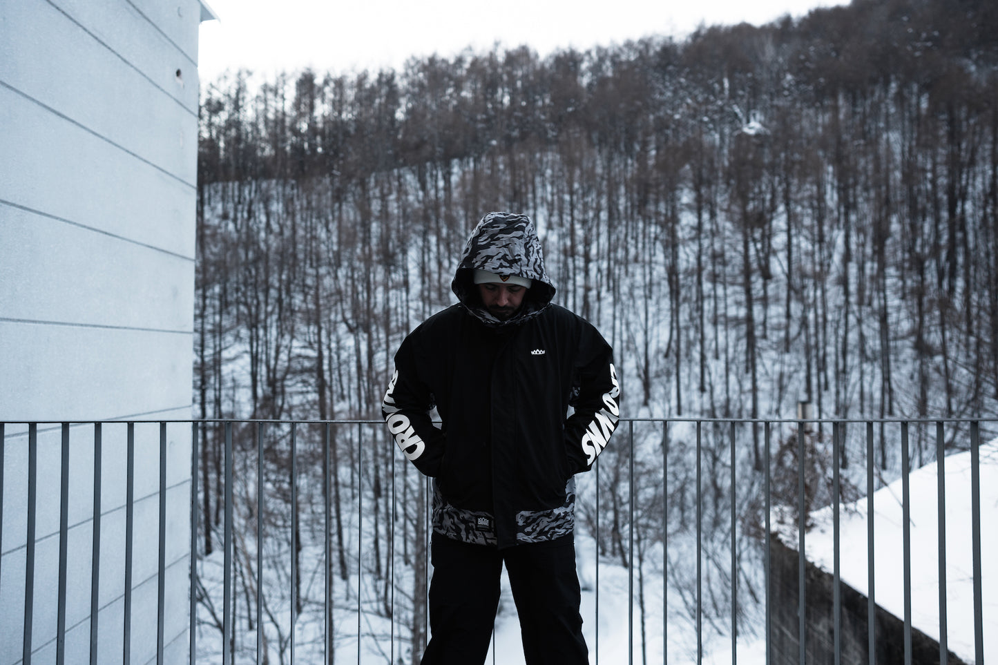 Solo Logo Premium Shell Jacket - Black w/ Tiger Camo