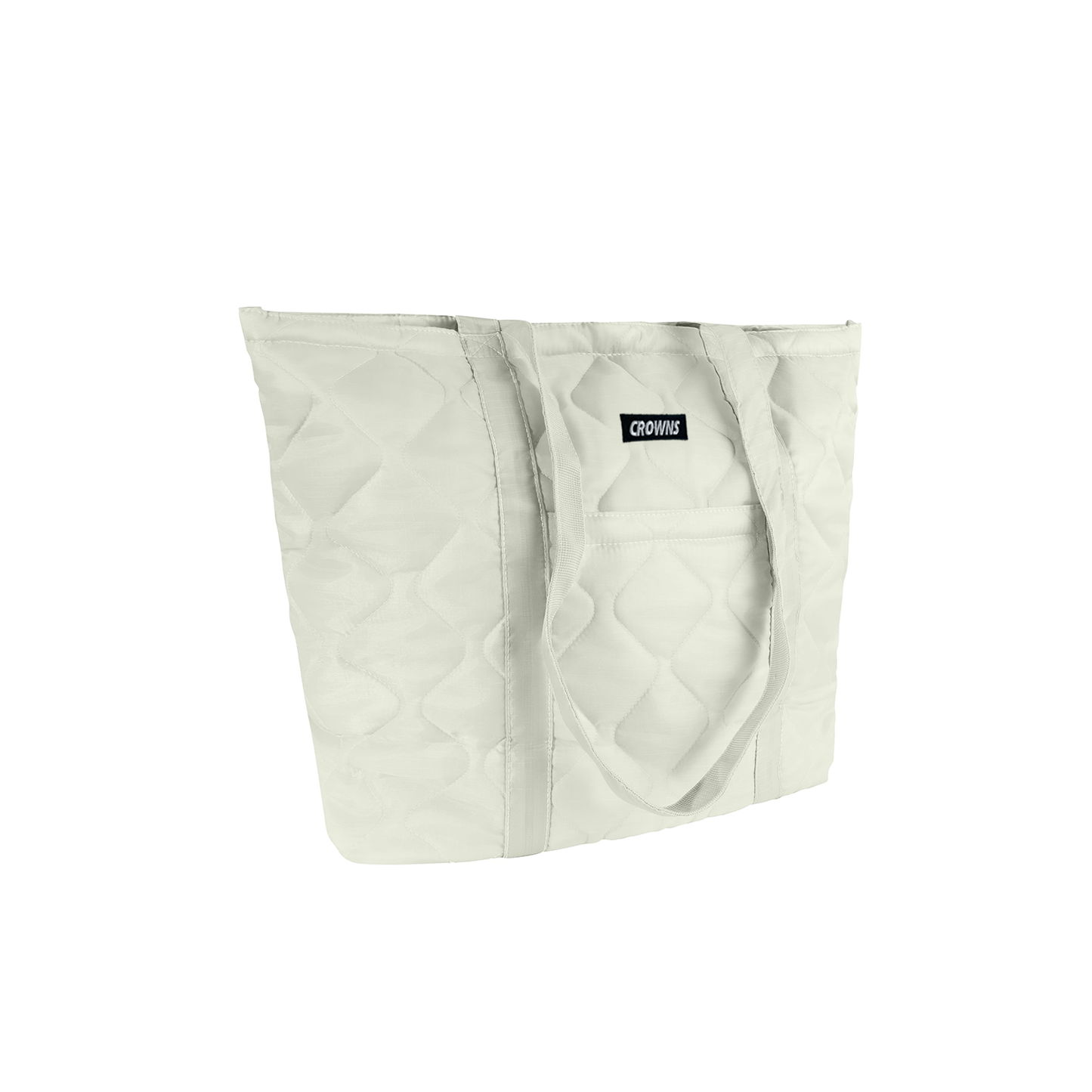 Logo Patch Quilted Tote - Bone