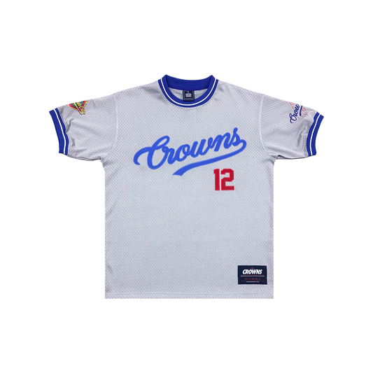 Team Crown Dodgers Ball Jersey  - Grey w/ Blue