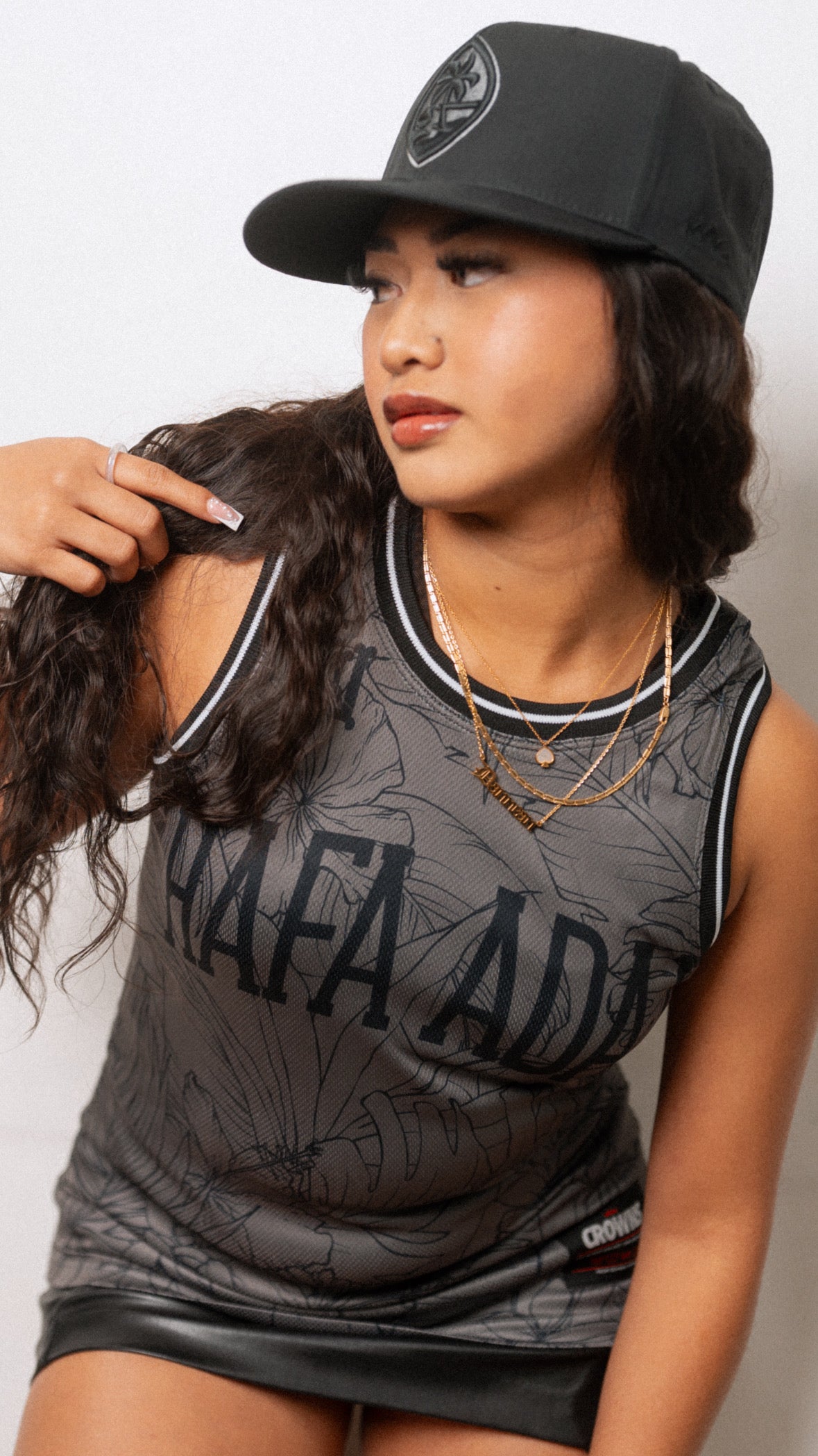 Hafa Adai Mesh Tank - Floral Blueprint (Charcoal Blueprint)