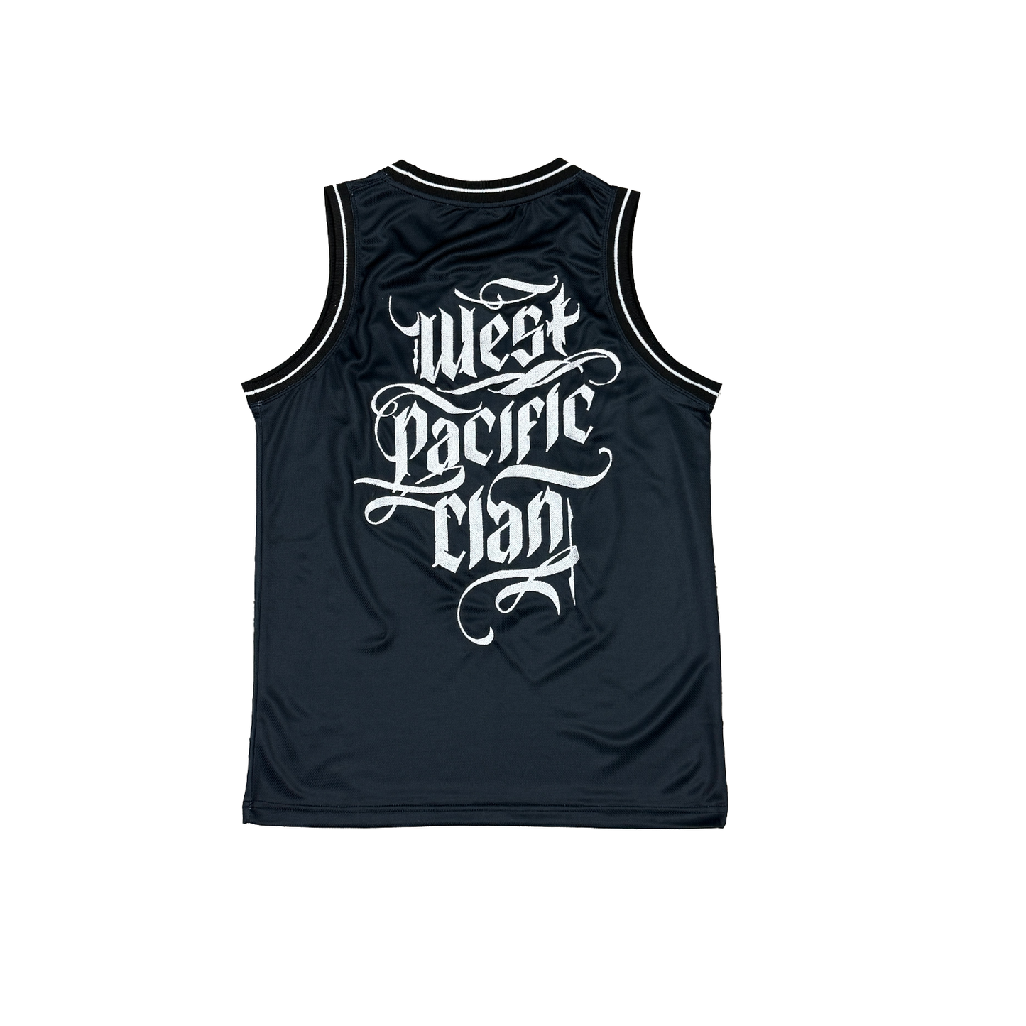 College Logo Mesh Jersey Tank - White on Black