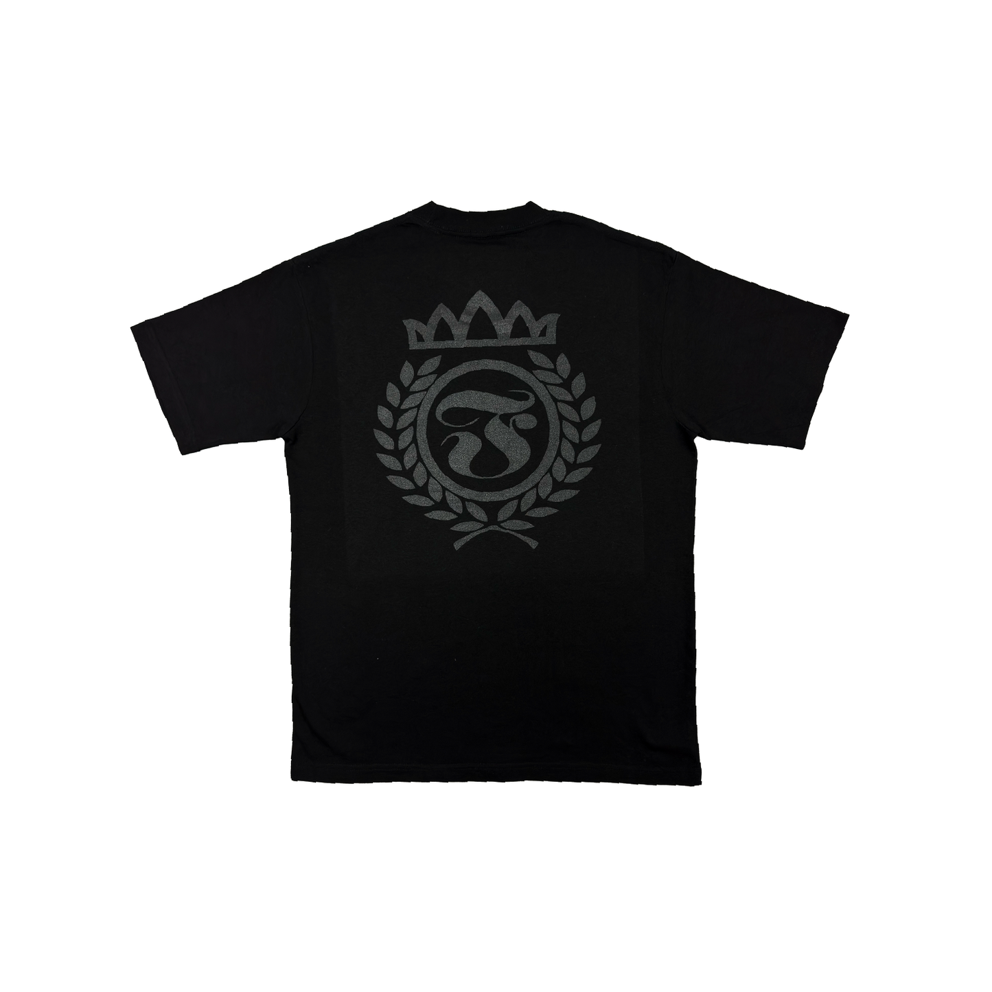 Crowned Laurel Tee- Black on Black