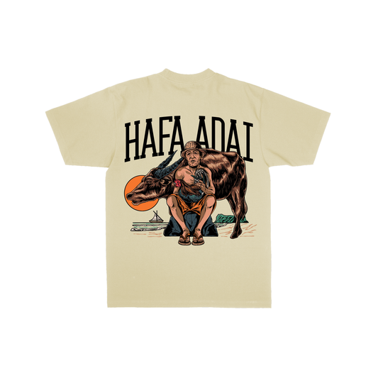 Hafa Adai Traditions Tee- Carabao Cart (Cream)