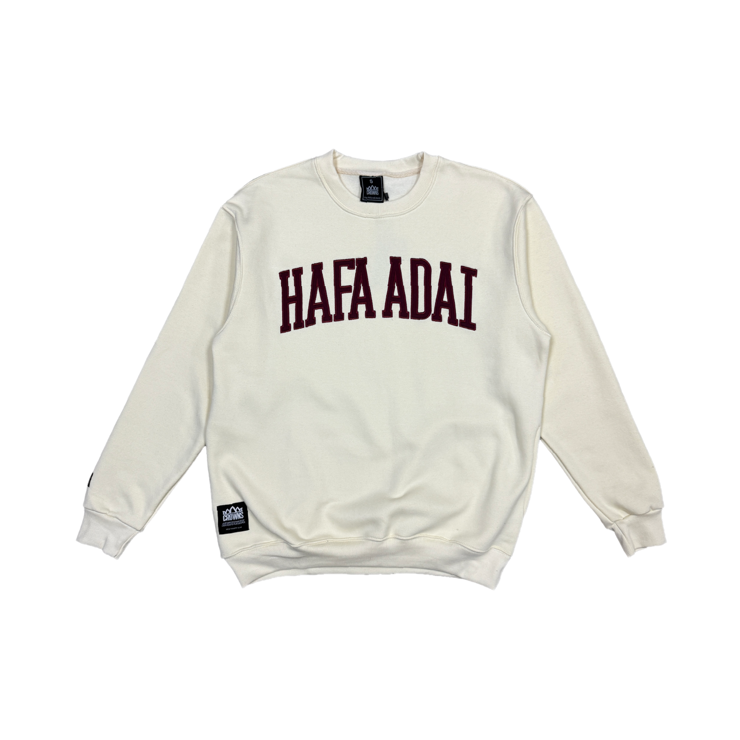Hafa Adai Fleece Crewneck -   Maroon on Cream