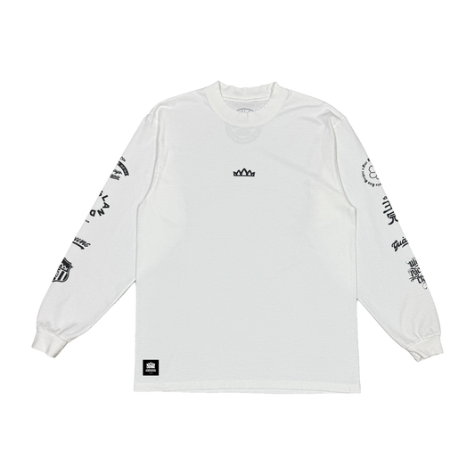 Hardly Home Mob Logo L/S Tee - Black on White