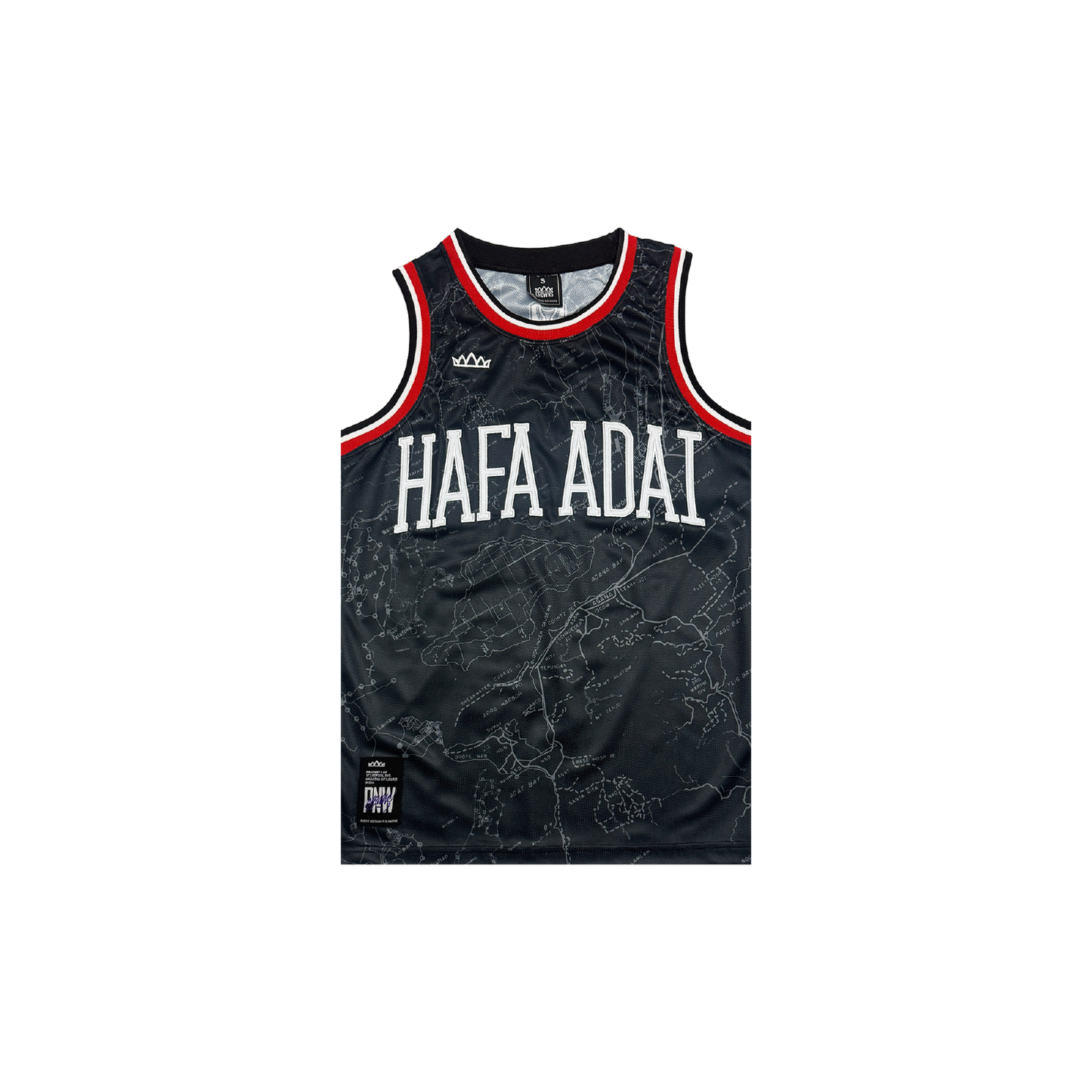 Hafa Adai Jersey Tank - Bloodline Blueprint ( Black w/ Red)