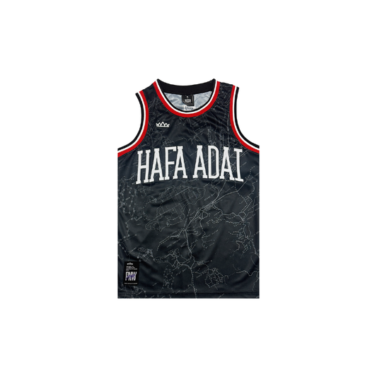 Hafa Adai Jersey Tank - Bloodline Blueprint ( Black w/ Red)