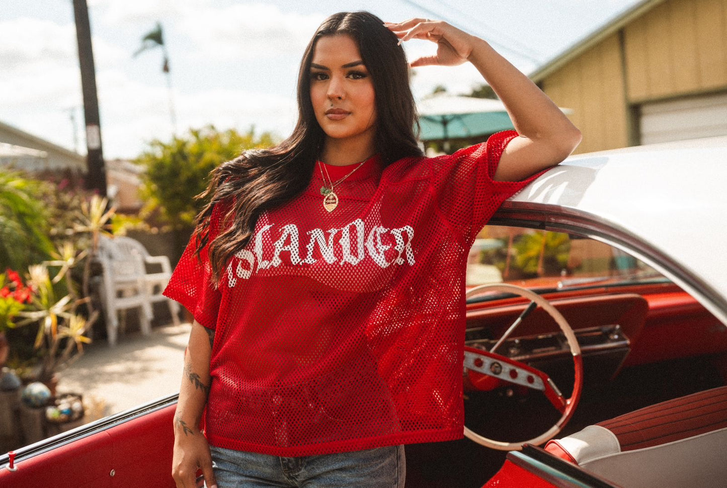 Islander Mesh Tee - Red