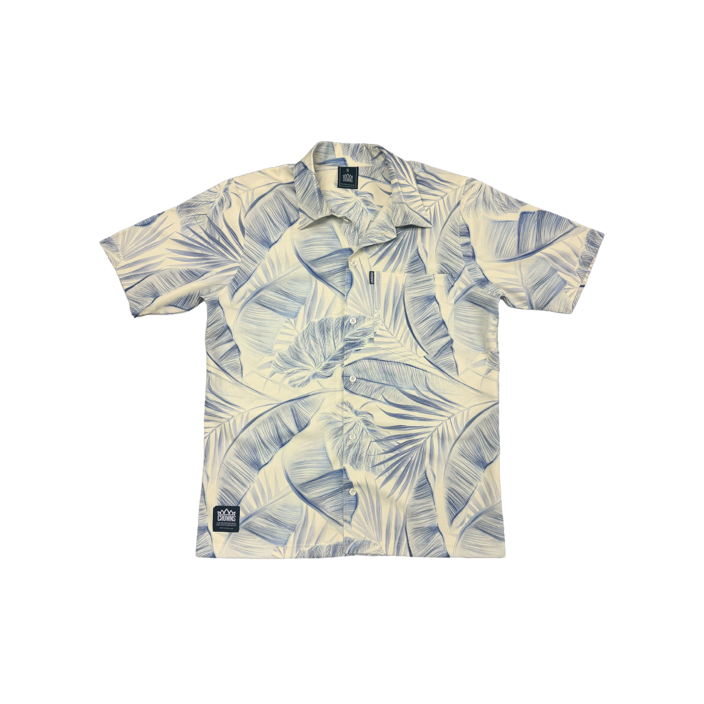 P.B.T Culture Button Up Shirt - Porcelain (Cream/ Navy)