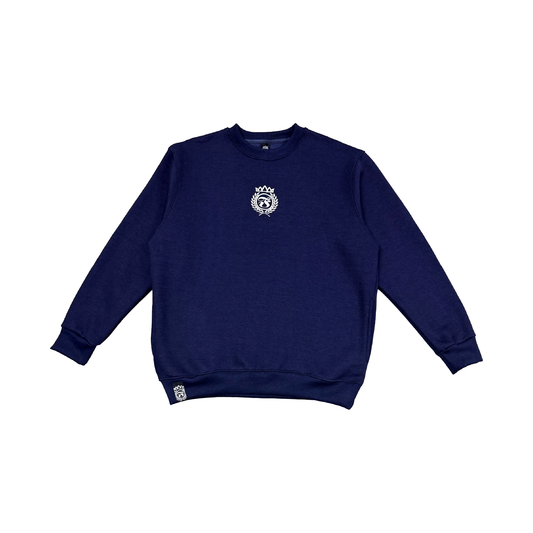 Crowned Laurel Fleece Crewneck - Navy