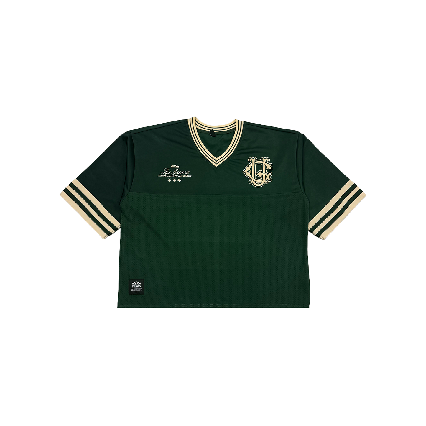 Varsity Logo Football Jersey- Hunter Green w/ Cream