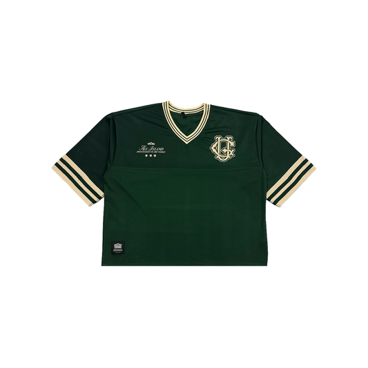 Varsity Logo Football Jersey- Hunter Green w/ Cream