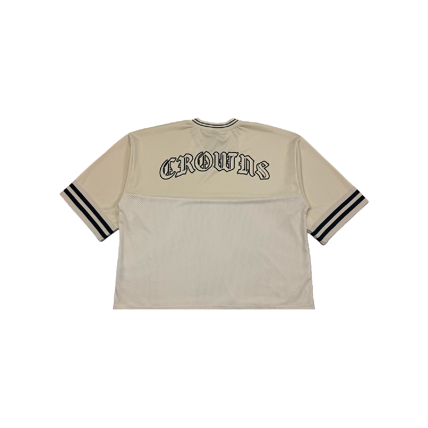 Varsity Logo Football Jersey- Cream w/ Black