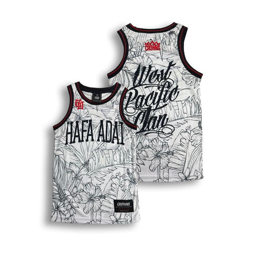 Hafa Adai Mesh Kids Tank - Floral Blueprint (Cherry Blueprint)