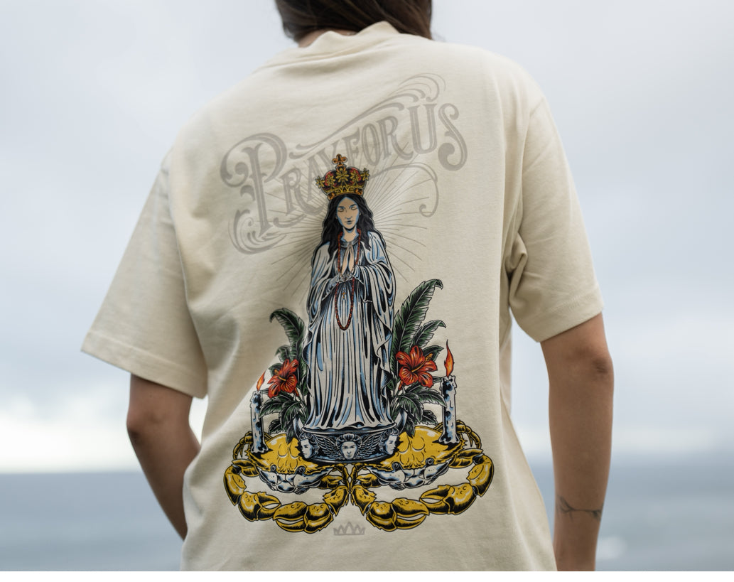 PRE ORDER - SMK Pray for Us Mantle Tee- Bone