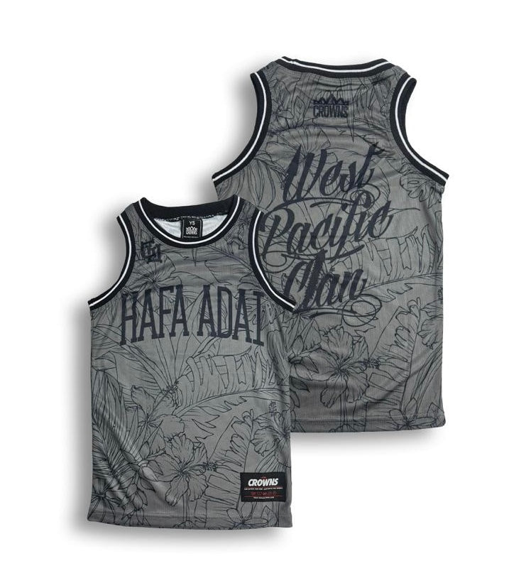 Hafa Adai Mesh Tank - Floral Blueprint (Charcoal Blueprint)