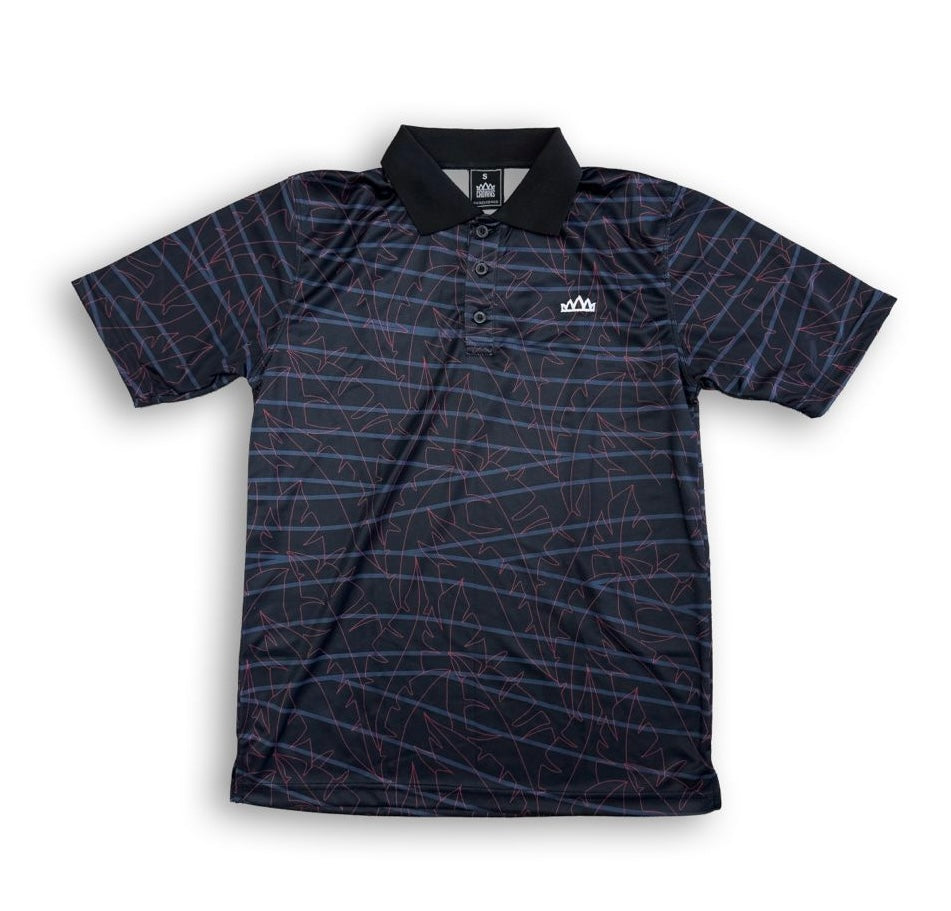 Standard Logo Polo-  Tropical Grid on Black